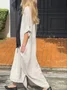 Casual Plain V Neck Maxi Dress No Scarf