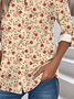 Women's Printed Stand Collar Long Sleeve Shirt