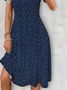 Women's Elegant Short Sleeve V-Neck Dress