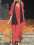 Casual Plain V Neck Maxi Dress No Scarf
