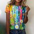 Painting Cotton Casual Regular Fit T-Shirt