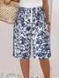 Women's  H-Line Straight Pants Daily Going Out Pants Blue Casual Printing Floral Summer Pants