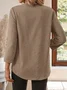 Linen V Neck Plain Casual Shirt