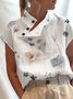 Shawl Collar Casual Blouse