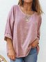 Casual V Neck Long Sleeve T-Shirt
