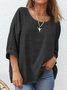 Casual V Neck Long Sleeve T-Shirt