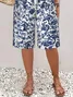 Women's  H-Line Straight Pants Daily Going Out Pants Blue Casual Printing Floral Summer Pants