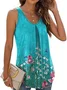 Women's Sleeveless Tank Top Summer Black Plain Ruched Cotton Crew Neck Daily Going Out Simple Top