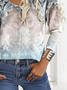 Loose Gradient Pattern Casual Blouse