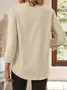 Linen V Neck Plain Casual Shirt
