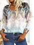 Loose Gradient Pattern Casual Blouse