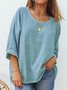 Casual V Neck Long Sleeve T-Shirt
