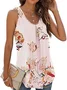 Women's Sleeveless Tank Top Summer Black Plain Ruched Cotton Crew Neck Daily Going Out Simple Top