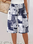 Women's  H-Line Straight Pants Daily Going Out Pants Blue Casual Printing Abstract Summer Pants