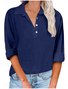 Women's Long Sleeve Casual Half-Open Shirt