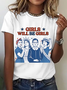 Girl Will Be Girls Patriotic Feminist 4th Of July Cotton T-Shirt