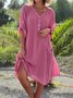 Casual V Neck Dress With No