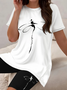 Women's Printing Dragonfly Daily Going Out Two-Piece Set Black-white Casual Summer Top With Pants Matching Set