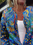 Pop Art Print Loose Knitted Ethnic Cardigan