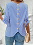 Women's Half Sleeve Shirt Summer Yellow Striped Crew Neck Daily Going Out Vintage Top