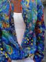 Pop Art Print Loose Knitted Ethnic Cardigan