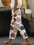 Women's  H-Line Baggy Pants Daily Going Out Pants White Casual Printing Floral Spring/Fall Pants