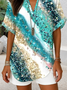 Elegant Abstract Graphic Blouse