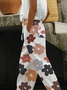 Women's  H-Line Baggy Pants Daily Going Out Pants White Casual Printing Floral Spring/Fall Pants