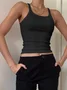 Women's Sleeveless Tank Top Summer White Plain Cotton Crew Neck Daily Going Out Simple Top