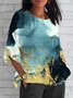 Women's Short Sleeve T-shirt Summer  Plain Printing V Neck Daily Going Out Casual Top