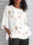 Women's Short Sleeve T-shirt Summer  Plain Printing V Neck Daily Going Out Casual Top