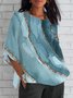 Women's Short Sleeve T-shirt Summer  Plain Printing V Neck Daily Going Out Casual Top