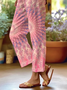 Women's  H-Line Baggy Pants Daily Going Out Pants Pink Casual Printing Abstract Spring/Fall Pants