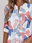 Independence Day Stand Collar Simple Loose Shirt