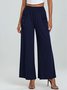 Women's  Elastic Waist H-Line Wide Leg Pants Daily Going Out Pants Green Casual Split Joint Plain Spring/Fall Pants