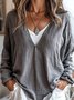 Casual V Neck Long Sleeve T-Shirt