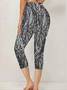 Women's  Elastic Waist H-Line Legging Daily Going Out Pants Black Casual Printing Abstract Summer Pants