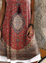 Regular Fit Casual Crew Neck Ethnic Geometry Dress