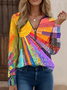 Vintage Cotton-Blend V Neck T-Shirt