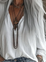 Casual V Neck Long Sleeve T-Shirt