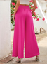 Women's  Elastic Waist H-Line Wide Leg Pants Daily Going Out Pants Green Casual Split Joint Plain Spring/Fall Pants