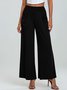 Women's  Elastic Waist H-Line Wide Leg Pants Daily Going Out Pants Green Casual Split Joint Plain Spring/Fall Pants