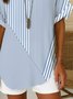 Elegant Shawl Collar Cotton Loose Blouse
