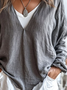 Casual V Neck Long Sleeve T-Shirt