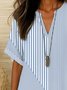 Elegant Shawl Collar Cotton Loose Blouse