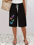 Women's  H-Line Straight Pants Daily Going Out Pants Black Casual Printing Butterfly Summer Pants