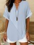 Elegant Shawl Collar Cotton Loose Blouse