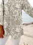 Print Casual V Neck Long Sleeve T-Shirt