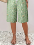 Women's  H-Line Straight Pants Daily Going Out Pants Green Casual Printing Floral Summer Pants