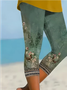 Women's casual tight print pants